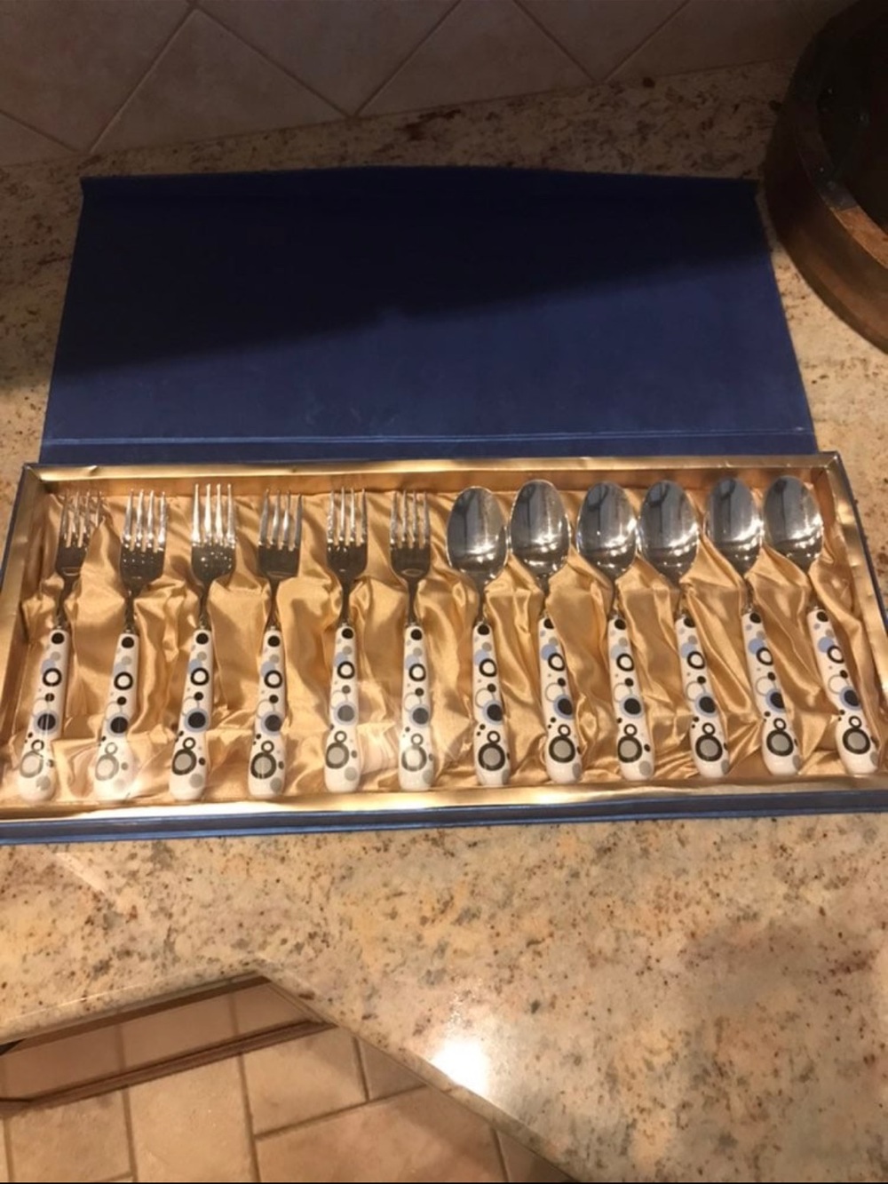 Joseph Sedgh Metal Handle stainless Polka Dot Flatware Set